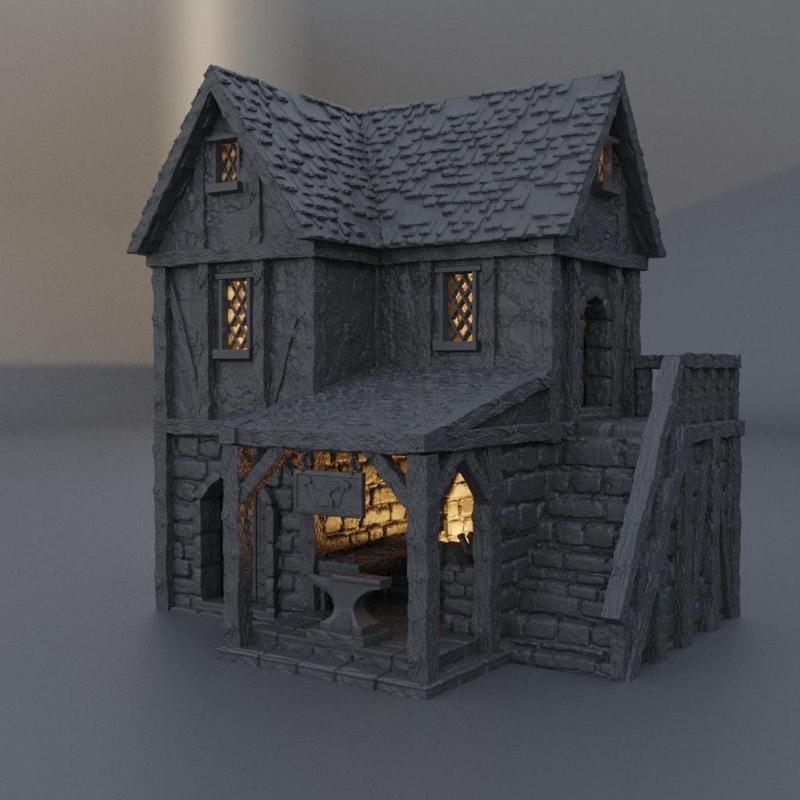 Town Blacksmith - Tabletop Terrain - 28 MM