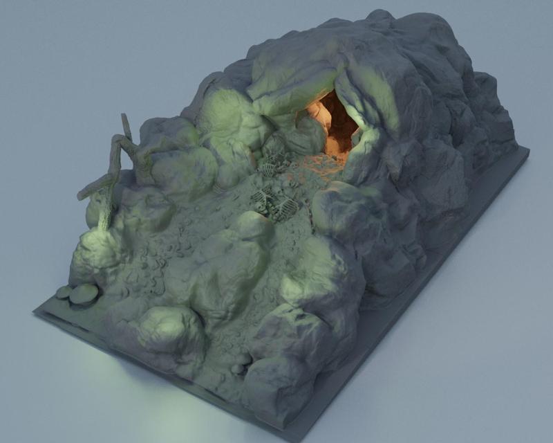 Troll Cave - Tabletop Terrain - 28 MM