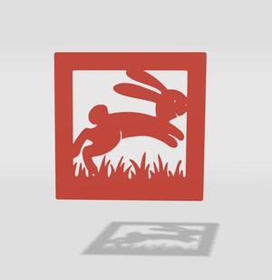 wall decor frame rabbit