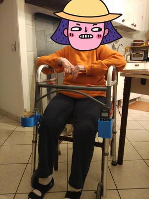 Cordless phone holder and glass holder for walker / porta cordless e porta bicchiere per deambulatore