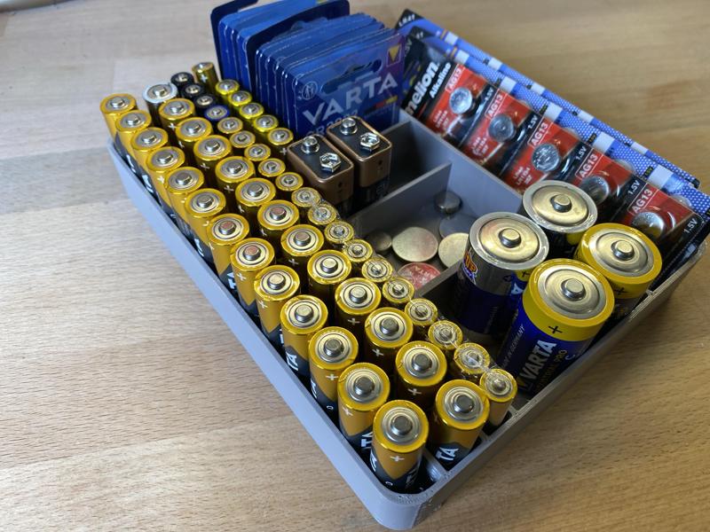 Battery Organizer for different battery types