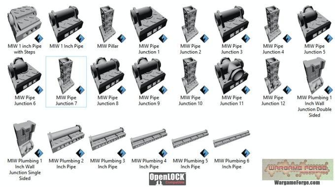 Industrial Piping, OpenLOCK Modular Industrial Terrain Tiles Expansion Set