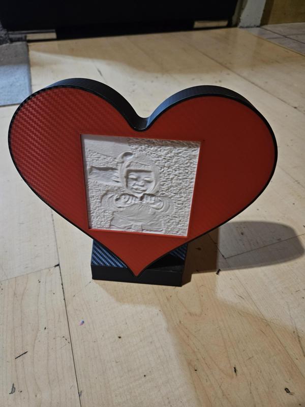 Heart lithophane lamp