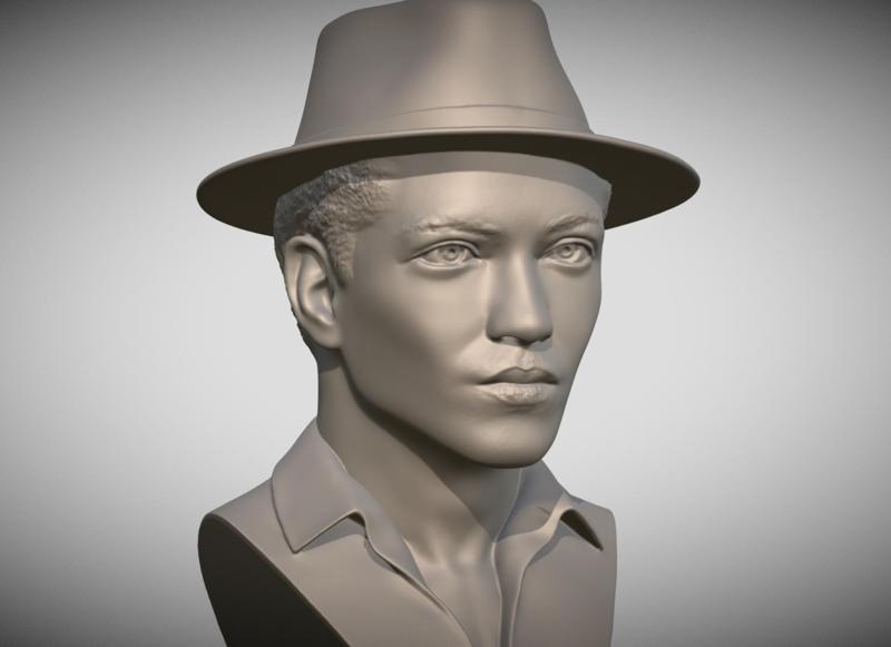 Bruno Mars bust for 3D printing