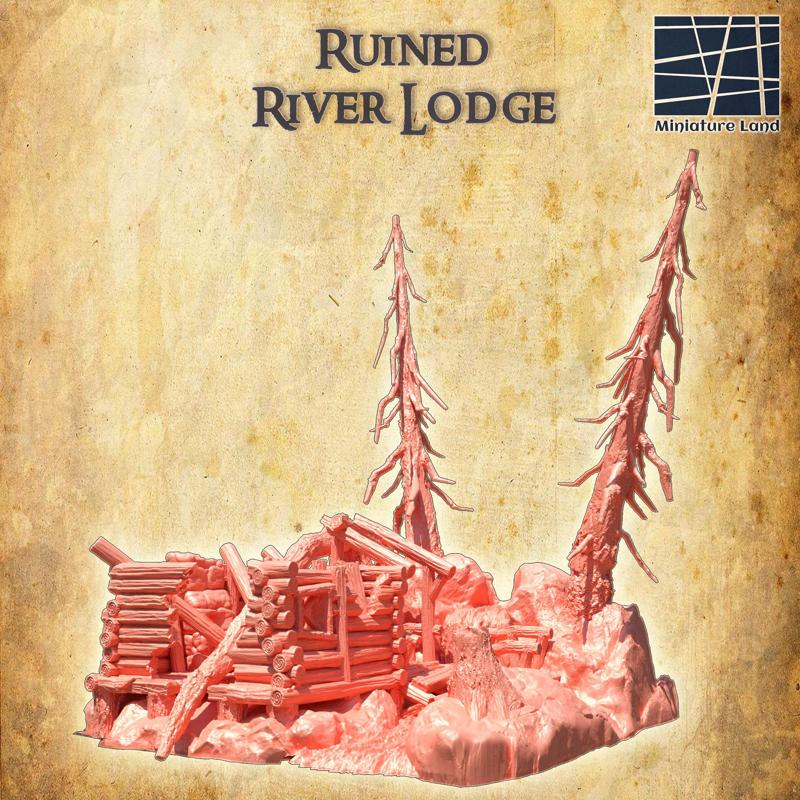 Ruined River Lodge - Tabletop Terrain - 28 MM