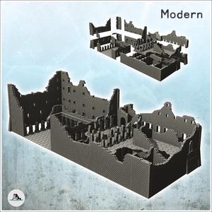 Ruins of the abbey of Monte Cassino (South-Western part) (Monte Cassino, Italy) - World War Two Second WWII Western campaign USA UK Germany