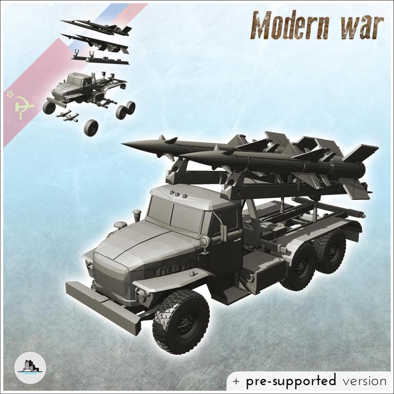 S-125 Neva Pechora SA-3 Goa SAM missiles truck - Soviet Union Communism Red Army Military Russia Cold Era War