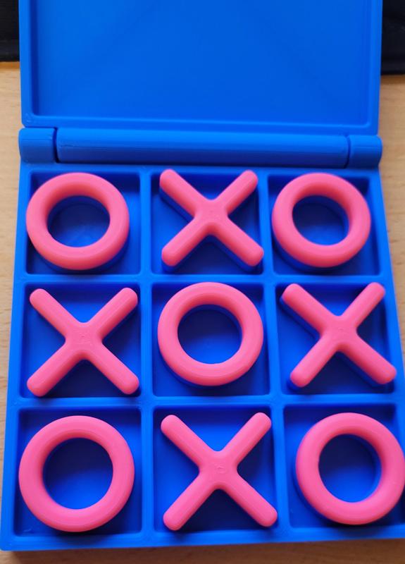 Portable Tic Tac Toe Board with Hinge and Snap Close Box