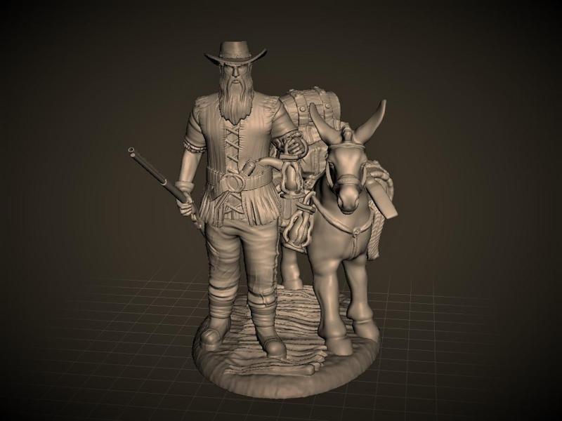 Wild West Prospector with Mule