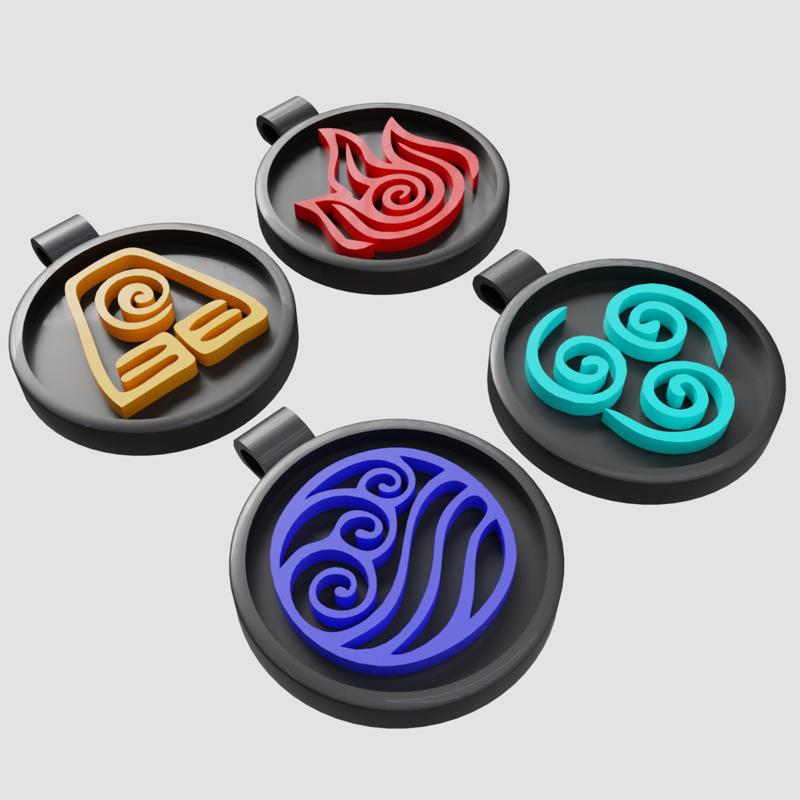 Avatar The Last Airbender necklaces elements