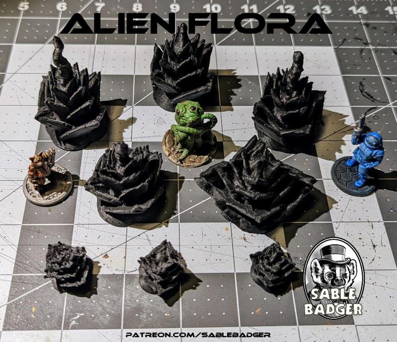 Sci Fi Terrain - Alien Radial Leaf Shrub Flora