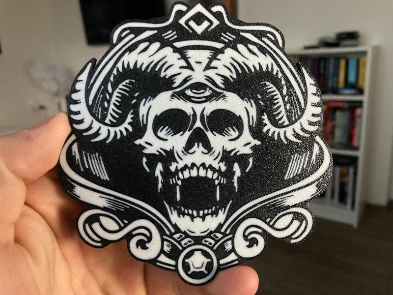 Skull with horns coaster