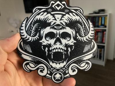 Skull with horns coaster