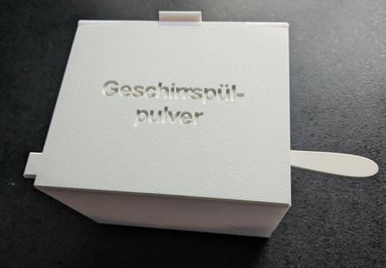 dishwashing powder storage box / Box für Geschirrspülpulver (parametric)