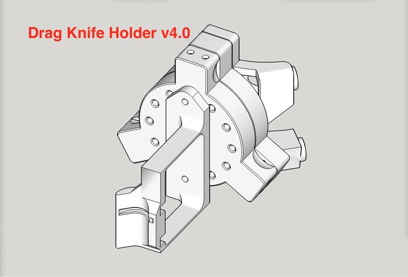 LowRider 3 CNC - Add-on - KINEMATIC Drag Knife Holder v4.0 - 1.0mm spring leaf (for drag knife such as sold by V1 Engineering)