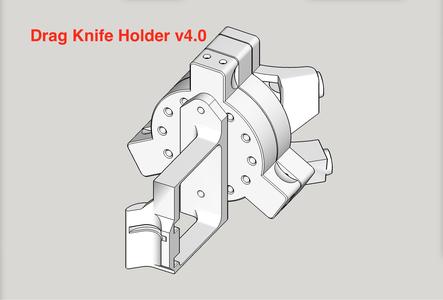 LowRider 3 CNC - Add-on - KINEMATIC Drag Knife Holder v4.0 - 1.0mm spring leaf (for drag knife such as sold by V1 Engineering)