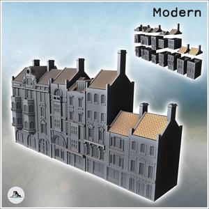 Set of seven European buildings with fireplace and floors (9) - Modern WW2 WW1 World War Diaroma Wargaming RPG Mini Hobby