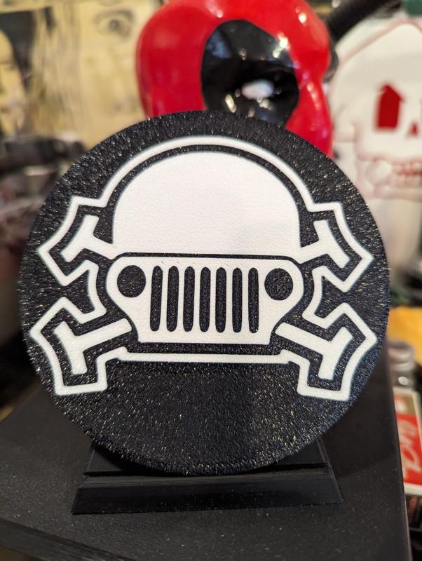 Jeep and Crossbones Coaster ~ Skull and Crossbones Style