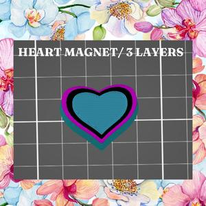 Heart -multi-layered / love decor / wall decor/ Magnet