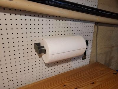 Peg Board Paper Towel Holder