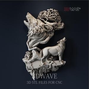 WOLVES 3d stl file for CNC