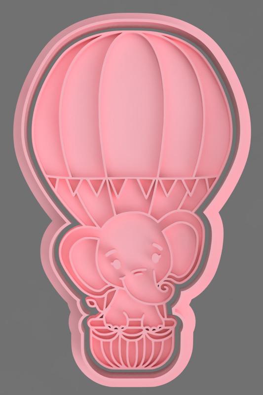 BALLOON ELEPHANT CUTTER FOR COOKIE AND FONDANT