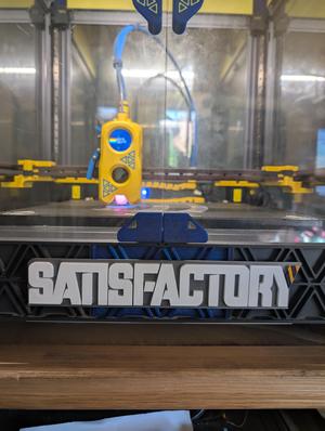 Satisfactory logo with stand or Sv08 display cover mount