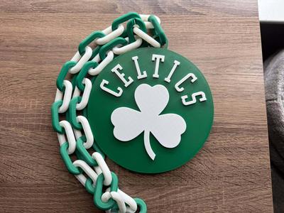 Boston Celtics Logo Oversized Necklace, Pendant Chain