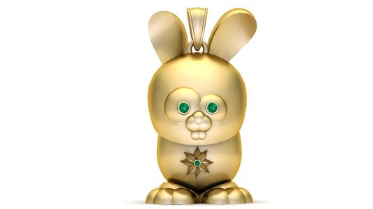 Golden Bunny Pendant