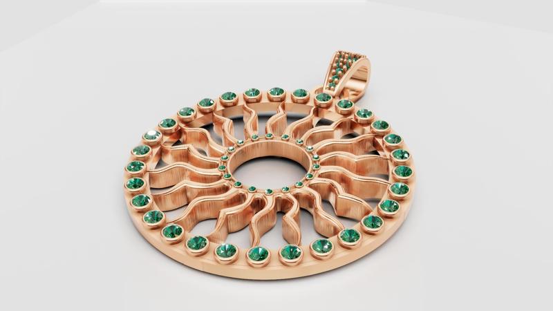 ROUND SUN PENDANT 3d printable model