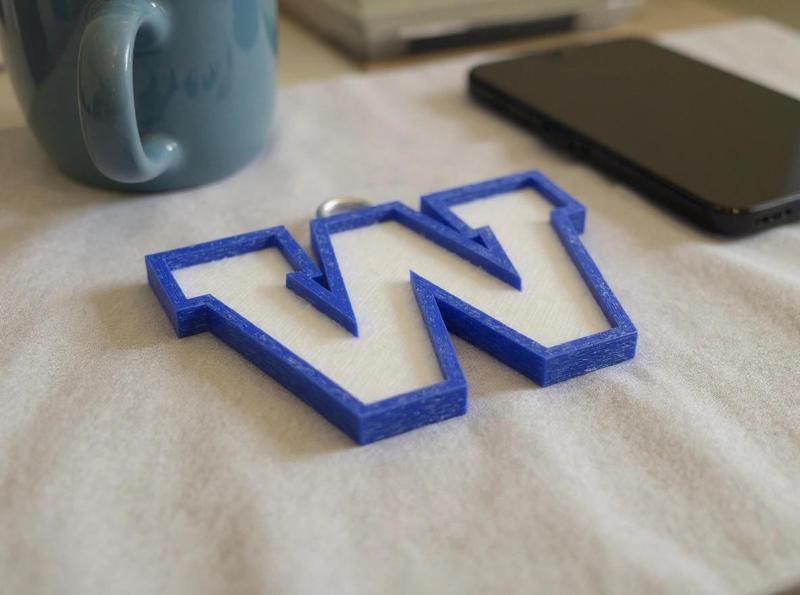 Winnipeg Blue Bombers keychain badge color printable and renderable