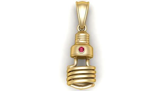 bulb shaped gold pendant  3d  printable model