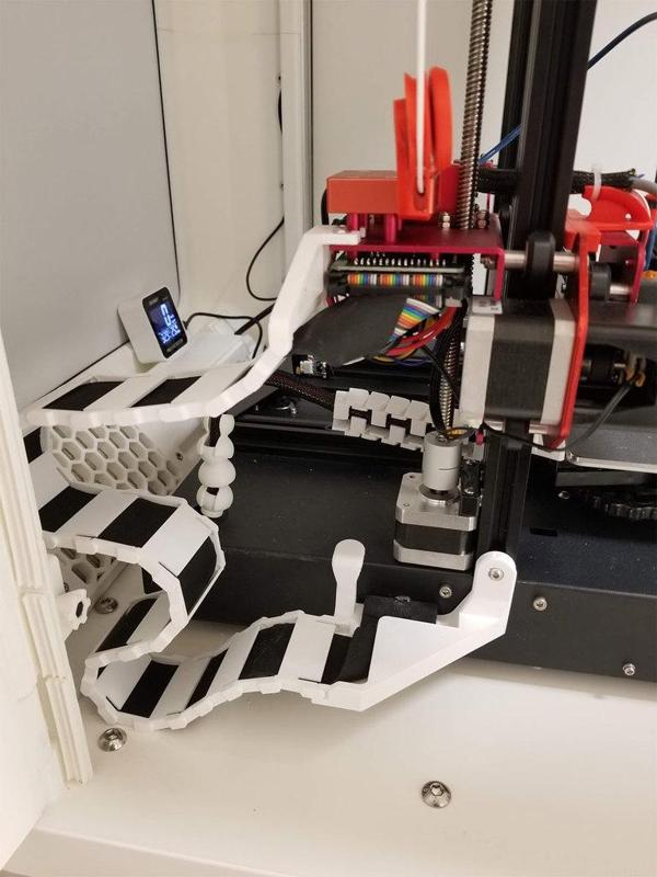 CR-10S Pro v1 cable chain with 90 degree brackets - REMIX with STEP file