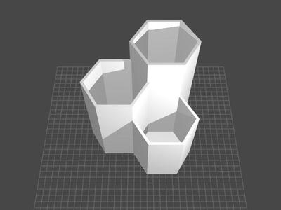 Hexagonal Poly Desk Organizer