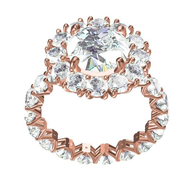 Round Diamond Cluster Solitaire Ring