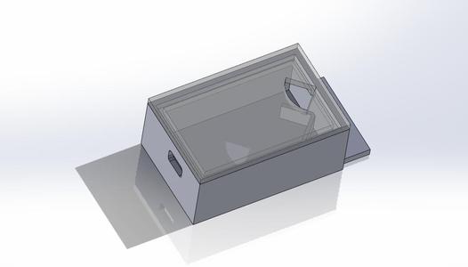 The triangular-profiled ESP32 enclosure with WS2811 LED strip.
