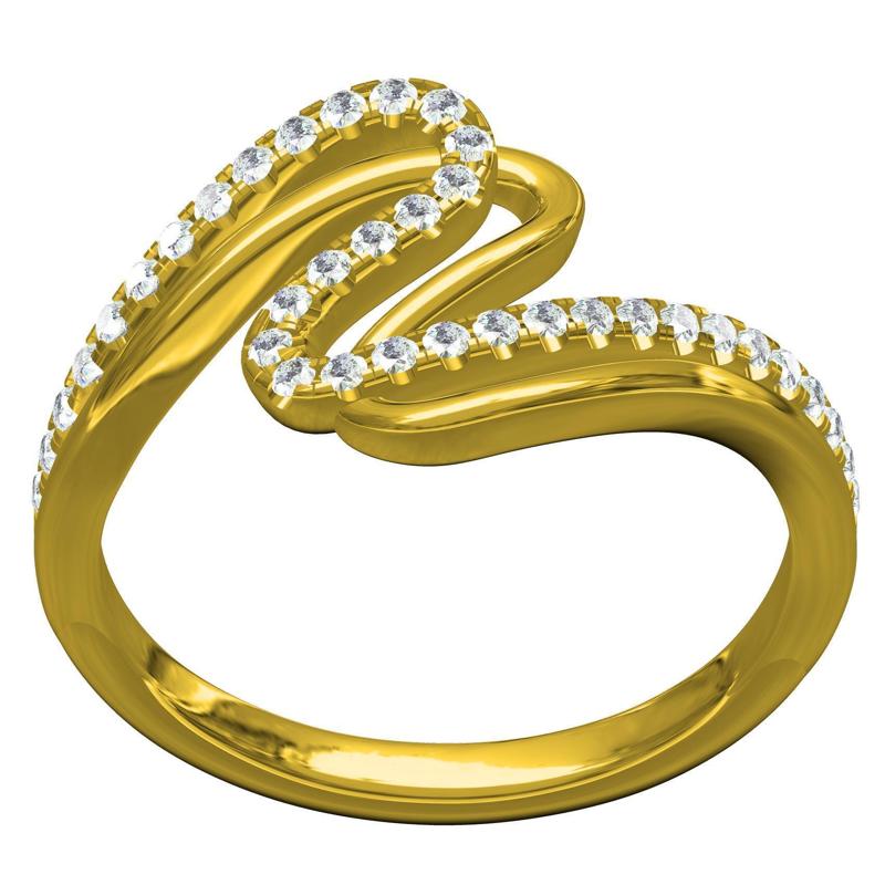 Fancy Wavy Style Diamond Ring