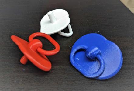 Pacifier doll with print in place articulate collapsible handle
