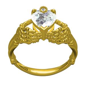 Antique Hand Holding Heart Diamond Ring