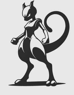 MewTwo pokemon wallart