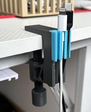 Modular desk handle - cable holder