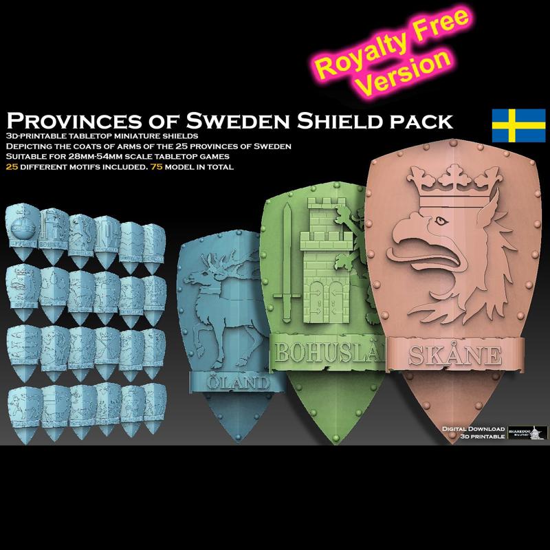 Provinces of Sweden Shield Pack ROYALTY FREE VERSION