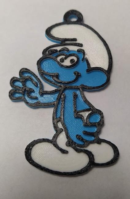Smurf keychain