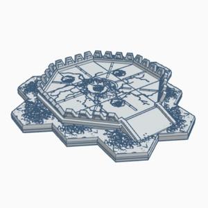 Ruined Military Landing Pad with Hex Base MilRHB010
