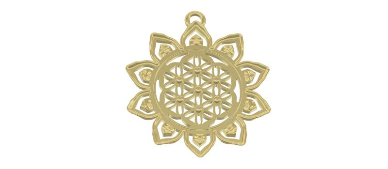 neck pendant keychain "sunflower" femJ-33 3d-print and cnc