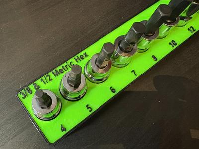 Pittsburgh Metric Hex Socket Holder Gridfinity