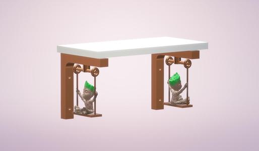 BABY GROOT WOOD CHILD'S ROOM RACK v2