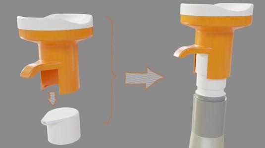 Appui-Coude en 2 pièces pour kit distribution hydro-alcoolique