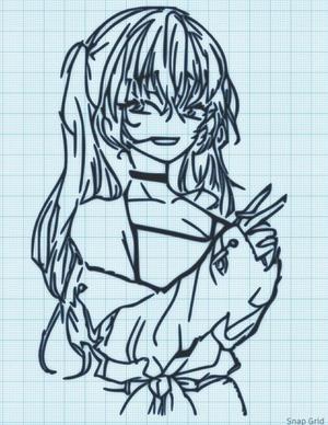 PINK ANIME GIRL - WALL ART