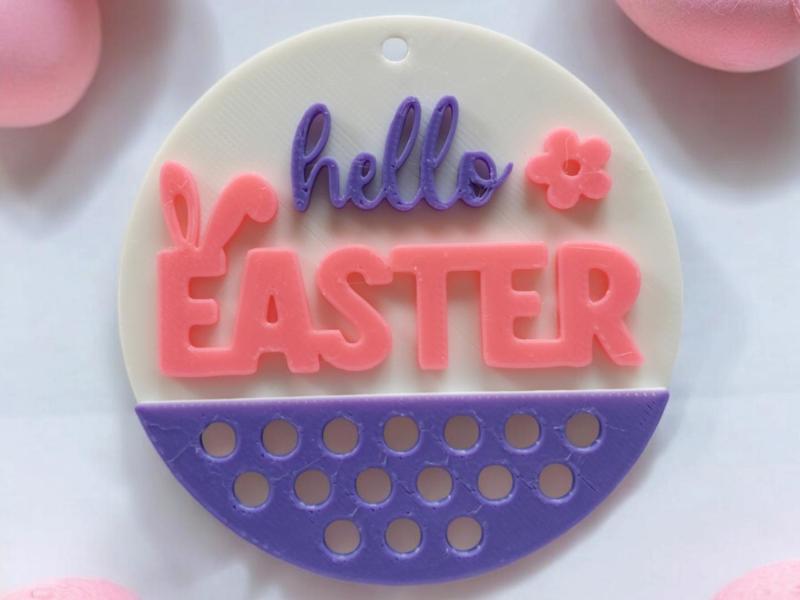 Hello Easter Multicolor Sign